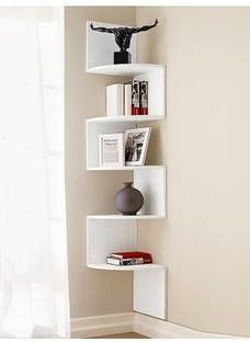 Umar Enterprises Wall shelf Zig zeg shelves corner rack shelf MDF Living room & Bedroom MDF (Medium Density Fiber) Wall Shelf