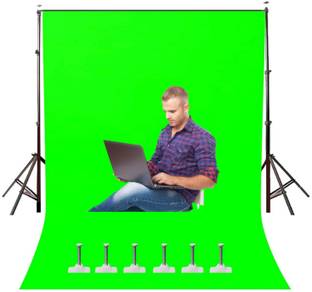 NEELITE Green Screen Background Photo Video Studio Backdrop 8x12 for YouTube Videos Live Gaming Online Teaching Animated Videos Made in India Reflector