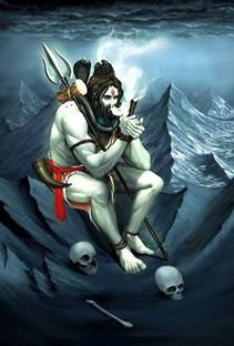 भारत लार्ज Shamshani Baba Chilllum ( Mahakal Chilllum) Wall Sticker Mullticolor 30cm X 45cm Pack of one