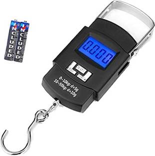Qozent Digital Hand Weight Machine- 50Kg Portable Luggage Hanging Weight Machine Digital Weighing Scale - with Batteries Lu/58/KQ Luggage Weighing Scale