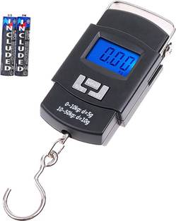 Glancing Digital Luggage Weight Machine- Smiley Mini Digital Plastic and Metal Hanging Weighing Scale with LCD Display and Green Background Light 50 kg Lu/20/KG Luggage Weighing Scale