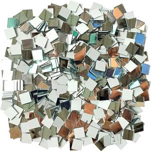 imtion (Barfi shape Mirror 100 Pcs ) for Embroidery Works, Size -14MM x 14MM, Color- , Shape - Square,Art and Craft, Decoration Material