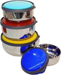 ALSAAS Stainless Steel Cereal Bowl Steel Storage Bowl set of 4 for use Food Storage, Serving, Mixing, Lunch Box Disposable