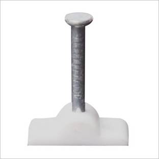 SK TRADERS Batten Clips Gitti Flat (White Pack of 200) Plastic Hook & Loop Cable Tie