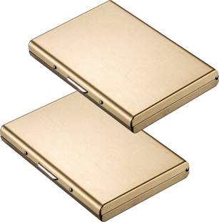 Flipkart SmartBuy Exclusive Gold |Pack of 2| Water-Resistant Stainless Steel Case For Men & Women 6 Card Holder