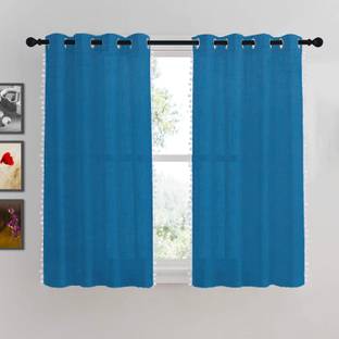 HOMEMONDE 152 cm (5 ft) Window Cotton Transparent Curtain (Pack Of 2)