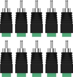 Tech-X RCA Audio Video Cable 0.01 m RCA Plugs for Speaker Wire, RCA to AV Screw Terminal Connector, Phono RCA Male Plug Solderless Converter Audio/Video Speaker Wire Connectors Solderless Adapter Pack Of 10