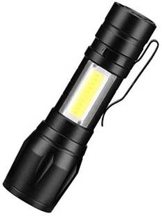 Gadget Hero's Rechargeable Torch Q5 Black 12 hrs Torch Emergency Light
