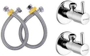 Alturas TURBO Angle Valve with 24 Inch Connection Pipe for bathroom, geyser connection and washbasin connection (pack of-2) Faucet Set