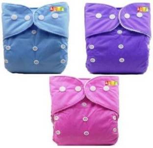 CREEPY Baby Cotton Cloth Pocket Washable Reusable Adjustable Baby Diaper|Baby Nappie (Pack Of 3)
