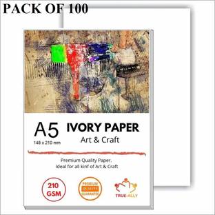 True-Ally A5 Ivory Sheets - 210 GSM, | Sketching and Drawing Paper | Size - 8.5 inches x 5.8inches x 0.1 inch (A5-100 Sheets) Unruled A5 210 gsm Drawing Paper