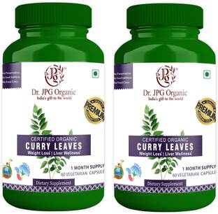 Dr. JPG Organic Curry Leaves Capsules For Weight loss & Liver Wellnes 120 Veg. Capsules