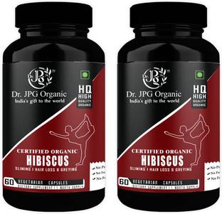 Dr. JPG Organic Hibiscus Capsules An Antioxidant For Hair Loss & Graying 120 Veg. Capsules