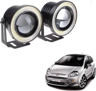 AuTO ADDiCT Car Fog Angel Lights 3.5" High Power Led Projector Fog Light Cob with White Angel Eye Ring 15W,Set of 2 For Fiat Punto Evo Car Fancy Lights