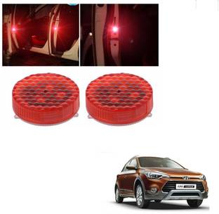 AuTO ADDiCT Car Waterproof 5 LED Wireless Car Door Warning Open Lights Indicator Decor Interior Flash Magnetic car led Lights for Anti Rear-End(RED) Free Batteries (2 Pair 4 pcs) For Hyundai i20 Active Car Fancy Lights