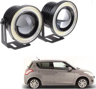 AuTO ADDiCT Car Fog Angel Lights 3.5" High Power Led Projector Fog Light Cob with White Angel Eye Ring 15W,Set of 2 For Maruti Suzuki Swift Type-2(2011_2017) Car Fancy Lights