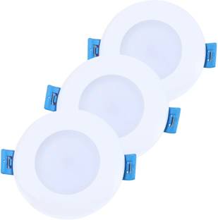 KLICK 3 Watt Round LED Downlight 360° Ceiling Light for Home & Offices (Pink) Recessed Ceiling Light Ceiling Lamp