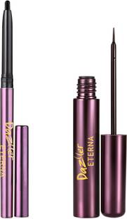 Dazller Eterna Kohl Definer with Herbals - Black, 0.35g + Eyeliner with herbals Waterproof - Black, 7.5g