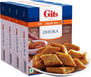 Gits Instant Dhoka Snack Mix, Makes 24 Pieces, Pure Veg, Indian Snack Mix, (Pack of 4, 200g Each) 800 g