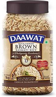 Daawat Brown, 1kg Jar Brown Basmati Rice (Full Grain, Boiled)