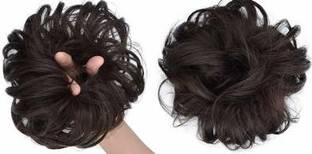 V Fluffy Raffal 2 Bun Juda Flower pin  Clips Headdress Bridal  Accessories Wedding Party Flocking Cloth Wedding Party Accessories ONE OF 35 G AND ONE OF 20 G ONE SMALL ONE BIG Hair Extension