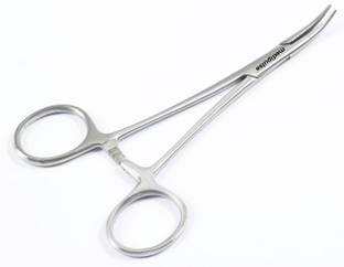 Medipulse Mosquito Forceps Artery Forceps Curved Surgical Instrument Stainless Steel 4" 5" 6" 8" (Pack of 1 Pc) (5") Utility Forceps