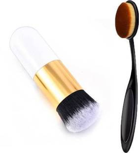 AVTY Extra Soft Flat Foundation Brush and Oval Spoon Foundation Brush