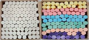 SIDDHI White Dustfree Chalks(100) And Colour Dustfree Chalks(100) for Black Boards, Green Boards, Cement Floors combo pack. 1 chalk