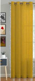 HOMEMONDE 274 cm (9 ft) Cotton Transparent Long Door Curtain Single Curtain