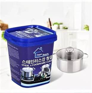 Branzios Oven And Cookware Cleaner | Oven And Cookware Cleaner Powder | Stainless Steel Cleaning Paste | Remove Stains from Pots Pans Multi-Purpose Cleaner & Polish Removes Household Clean Universal Cleaning Paste for Removing Rust | ( set of 1) | 500 gram Kitchen Cleaner Dishwashing Detergent