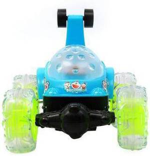 Mummas Kidz 360 degree rotating Doraemon Stunt Car with lights, music, rechargeable battery for Kids