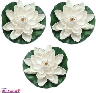 The Florist Foam Floating Lotus Artificial Flowers White Lotus Artificial Flower