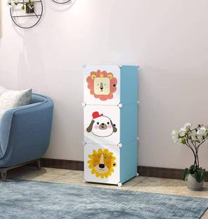 Kybero 3-Door 3-Shelf Plastic PC Collapsible Wardrobe