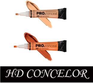 Matte Curve Pro HD Conceal Corrector Concealer (ORANGE+BEIGE ) (pack of 2) Concealer