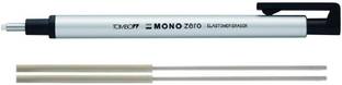 Tombow Mono Zero Silver Round Shape 2.5mm Eraser and Extra Refill Non-Toxic Eraser