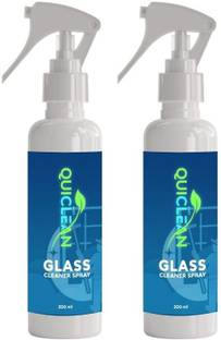 ELEM QUICLEAN Glass Cleaner Spray Pack of 2 | Natural and Herbal Glass Cleaner for Mirror, Shower Glass, Mobile, Laptop, TV, Furniture, Car | For Home and Office | 200 ml x 2