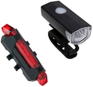 Afpin Combo of Rechargeable Head Cycle Light and Cycle Tail Light LED Front Rear Light Combo