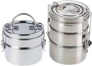 Ambit Clipper Stainless Steel Tiffin Box Set 2 lunch box 3 Containers Lunch Box 3 Containers Lunch Box