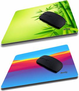 qivee Bamboo Combo (10) Mouse Pad Non-Slip Rubber Base Mouse pad for Laptop & Desktop Non Slip Base Mousepad