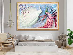 Peacock Poster Vinyl Poster sticker For Livingroom, bedroom, Hall, office, study room Size 24x36 inch Paper Print