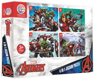 RATNA'S Marvel Avengers Team 4in1 Jigsaw puzzle for Kids (140 Pieces) (2514)