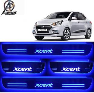 AP AUTOPRIME WATERPROOF Premium Glass Look Light Footer plate for XCENT High Quality With Mirror Finish Car Foot Step LED Sill Plate Set of 4 pcs Door Sill Plate Door Sill Plate