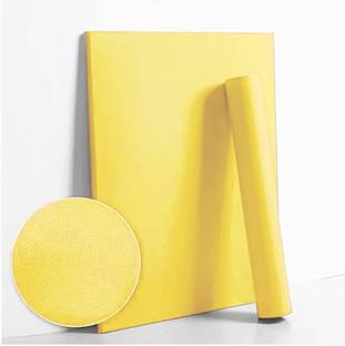 SIA VENDORS 195.58 cm Solid Yellow Peel and Stick Wallpaper 24 X 77_INCHES Thicken Removable Contact Paper Self Adhesive Wall Sticker Textured Shelf Liner Decor Vinyl Removable Sticker