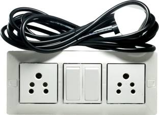 JELECTRICALS Modular Extension Board With 20 Meter Long Wire with 2 Branded Switch 2  Socket Extension Boards