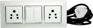 JELECTRICALS Modular Extension Board With 2 Branded Sockets and 2 Branded Switches With 3 Meter Long Wire 2  Socket Extension Boards