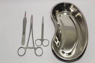 ARINEO Needle Holder, Adsion Forceps, Iris Scissor With Kidney Tray 8" | Suture Set & Kidney Tray Needle Holders