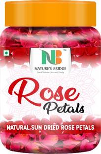 Nature's Bridge Rose Petals/ Premium Sun Dried Rose Petal (Gulab Patti Jar Pack) Topping