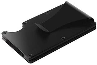 StealODeal Black Exclusive Slim Minimalist Money Clip RFID Front Pocket Smart Case for Men and Women 10 Card Holder