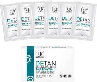 FYC DETAN TAN REMOVL COOLING CREAM With KOJIC ACID&HONEY(6 Pcs)Repair Dull&TanedSkin