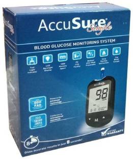 AccuSure Simple Glucometer With 25 Strips Glucometer
